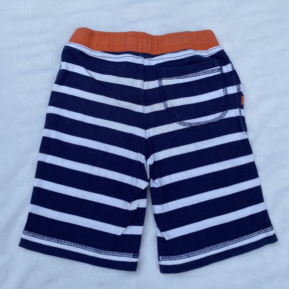 Mini Boden Navy Blue & White Stripe Baggies Shorts - Picture 2 of 3
